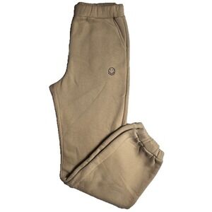 Things Between Womens SZ S Sweatpants Joggers Tan Smiley Comfort Style-1380